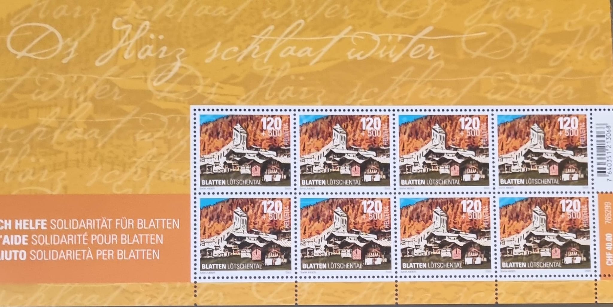 2025 W147 Sonderblock Blatten postfrisch