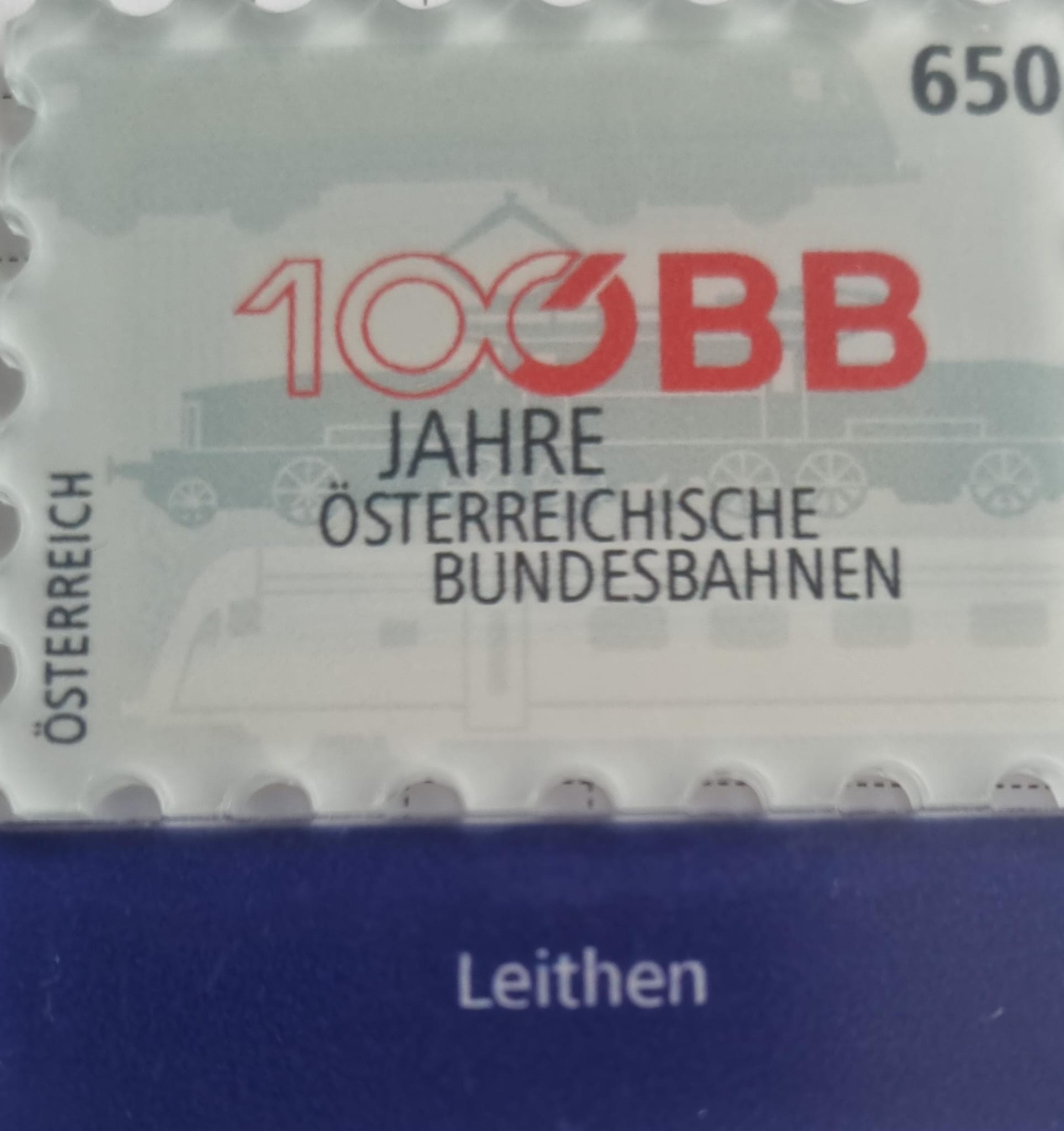 Lenzing AT 100 Jahre  Bundesbahnen Wert zu 6.50 Euro