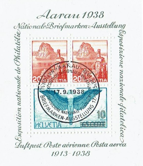 SBK Nr. W11Aaurau Block 1938 ungestempelt