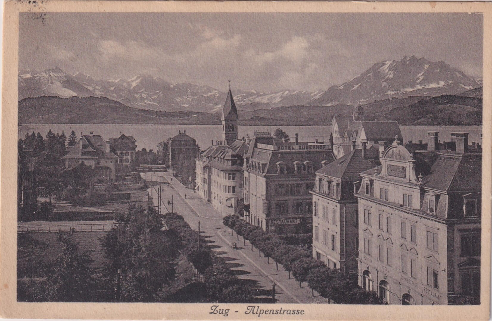Ansichtskarte von Zug 28.5.1914 Leitweg Zug - Genf