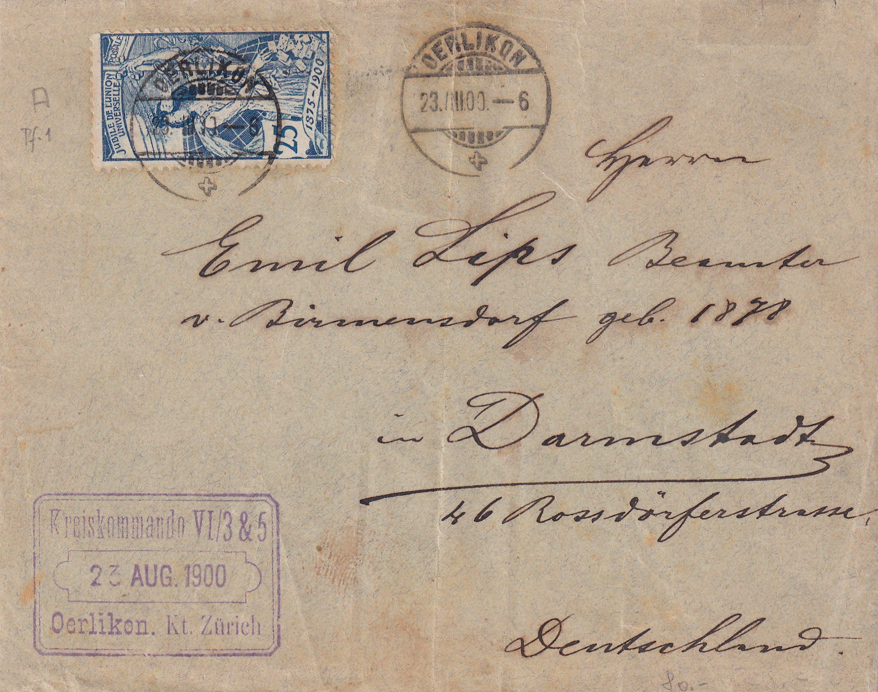 1900 79 A Pf1 Oerlikon - Darmstadt