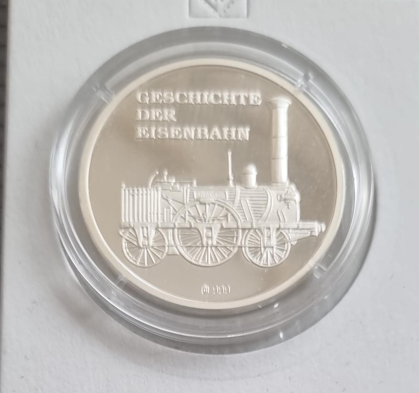 Silbermünze Eisenbahn