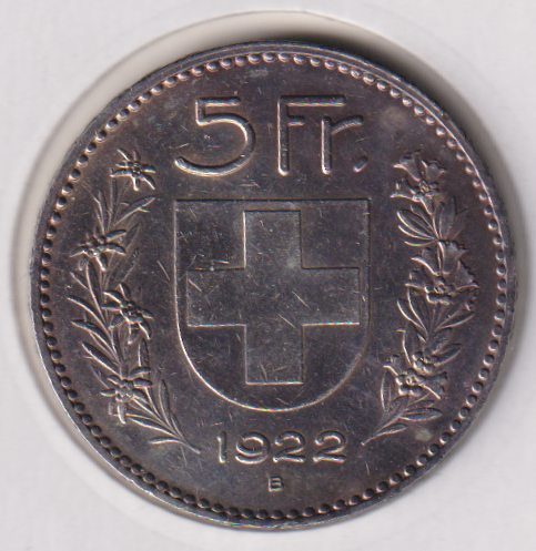 5.00 Franken Silber 1922