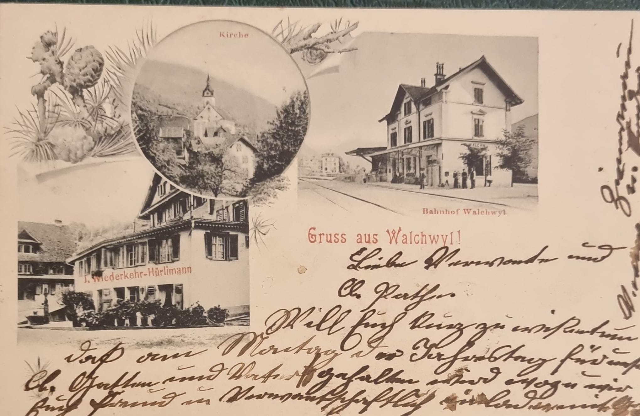 Ansichtskart vom 13.09.1902 Walchwyl Bahnhof