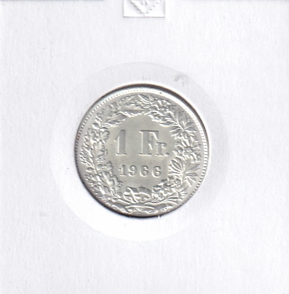 1966 1 Franken sehr schoen