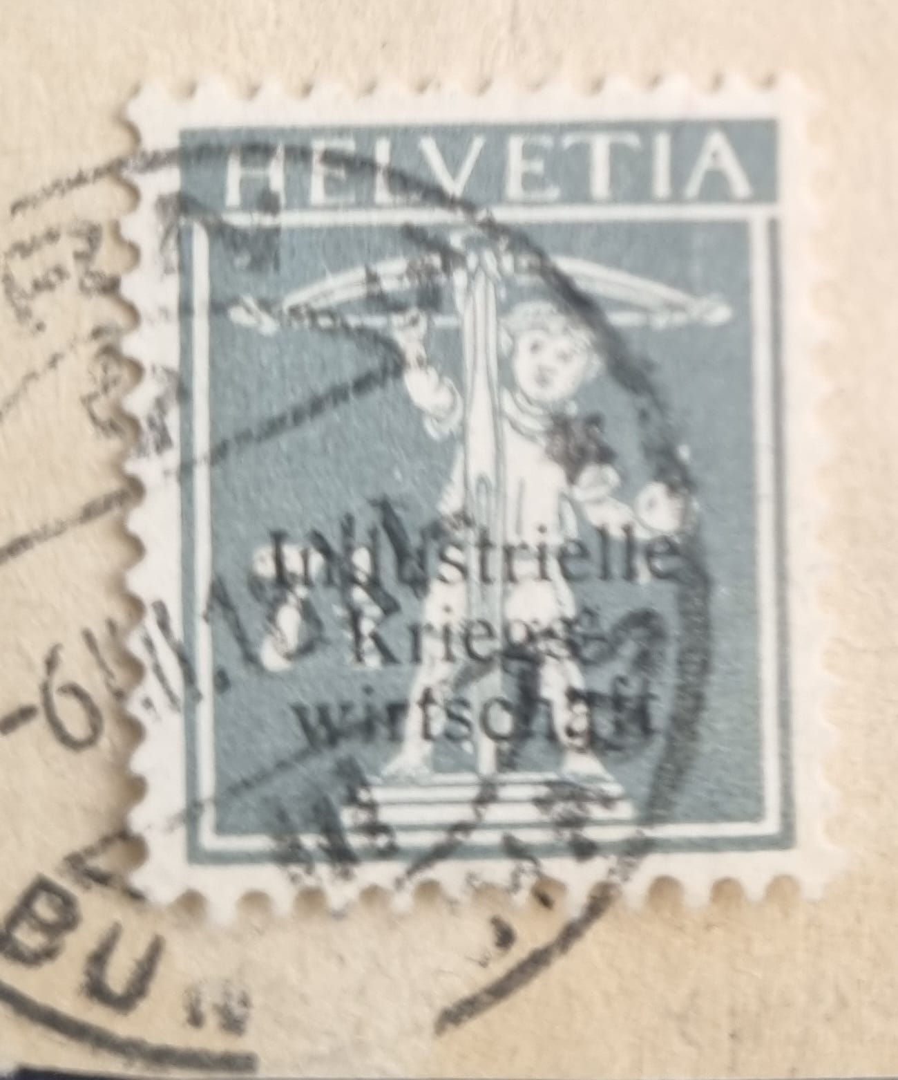 Dienstmarken IKW 1918  7 1/2 grau Typ III gestempelt mit Attest