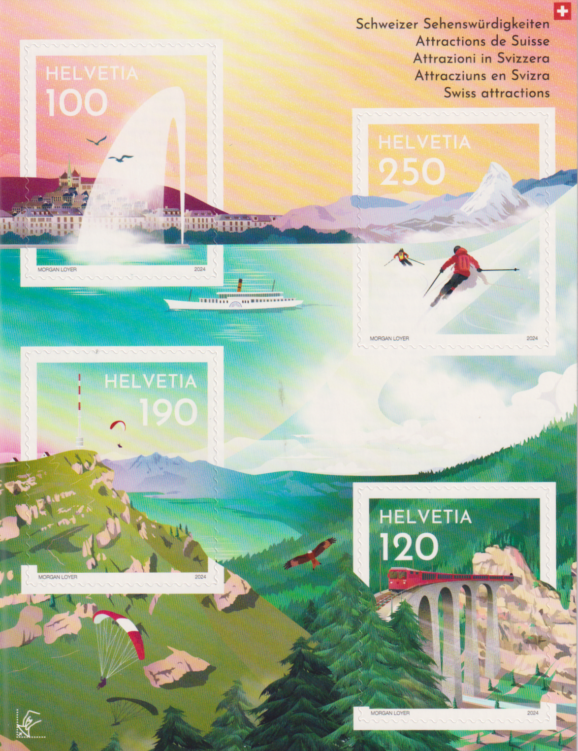 2024 Schweizer Sehenswürdigkeiten Postfrisch