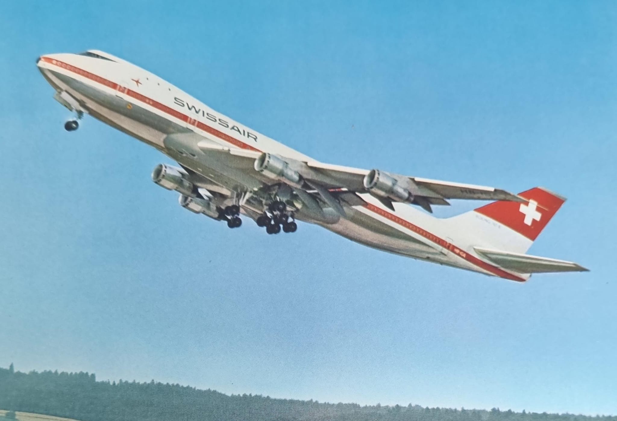 Flugzeug Boeing 747 B Jumbo-Jet der Swissair Ansichtskarte