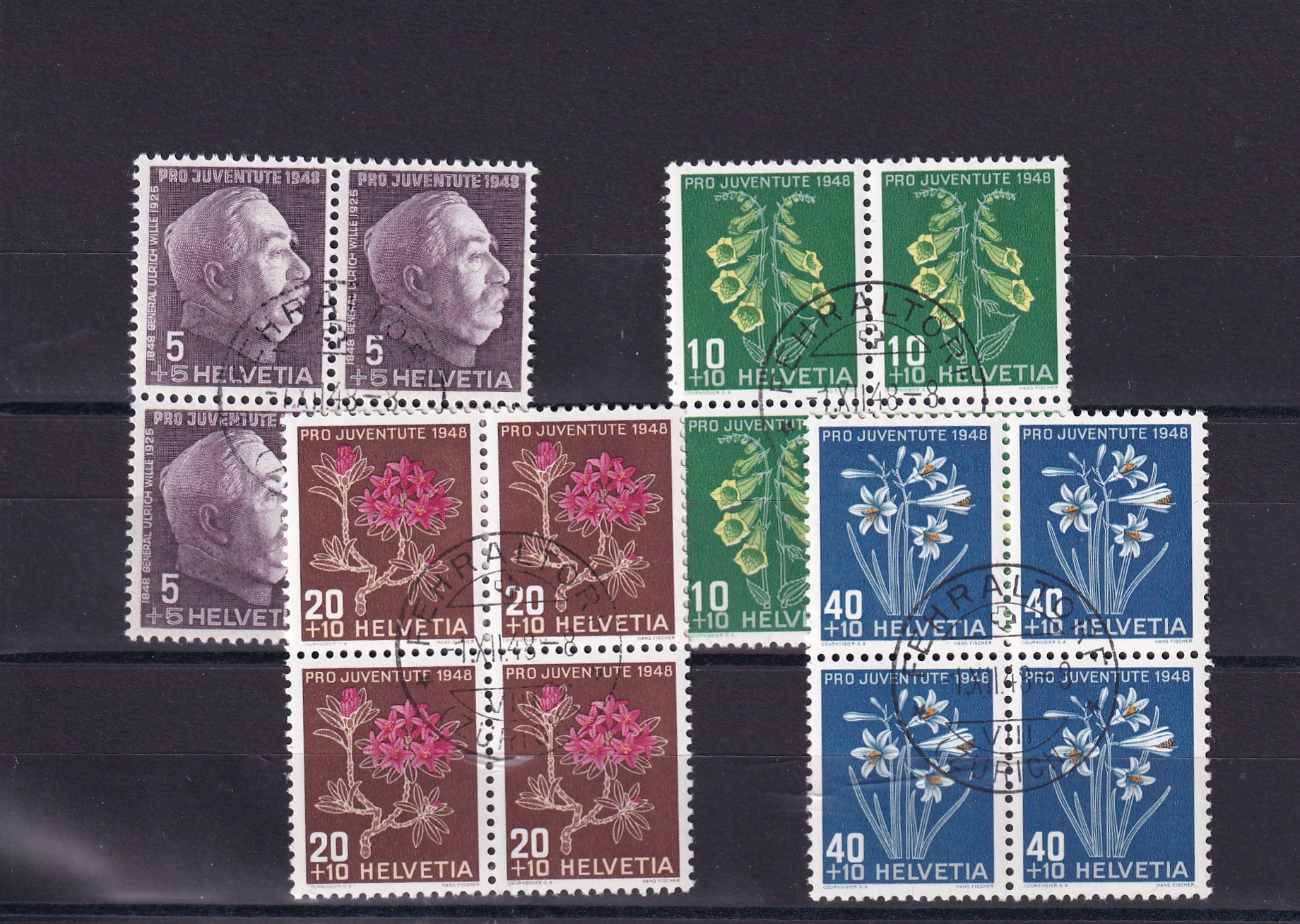 PJ 125 - 128 4er Block ET Stempel