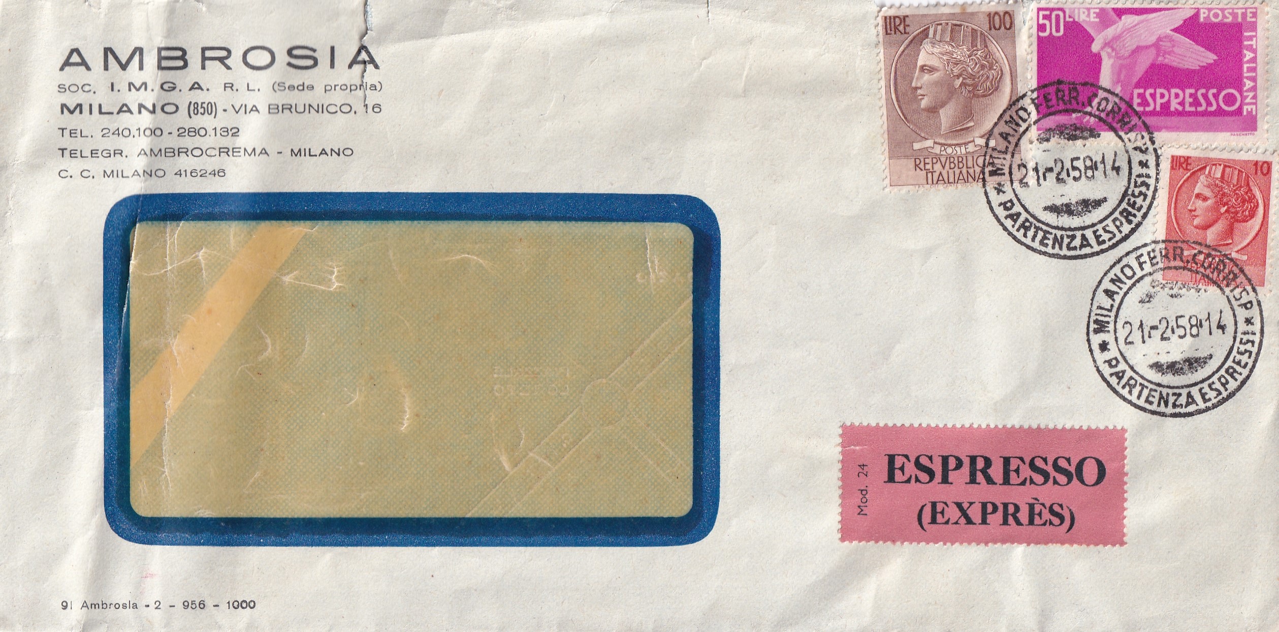 1958 Mailand - Zürich durch den Express