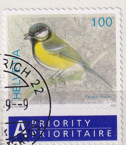 Zumstein  Nr. 1287 Kohlmeise mit Doppeldruck + Attest