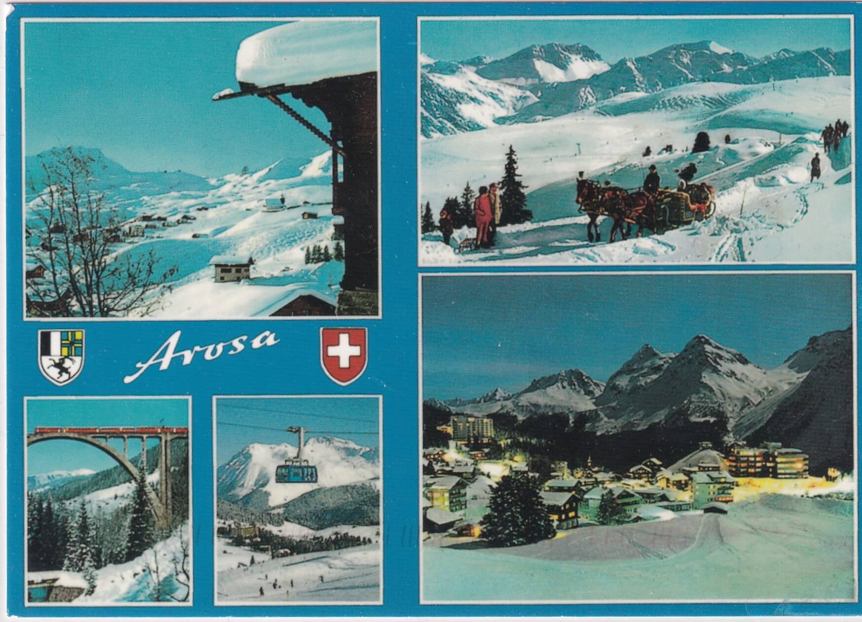 Ansichtskarte Arosa nach Zug