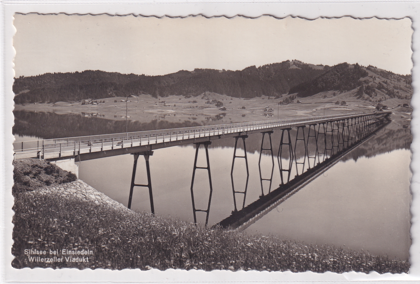 1971 Sihlsee bei Einsiedeln Willerzell Viadukt