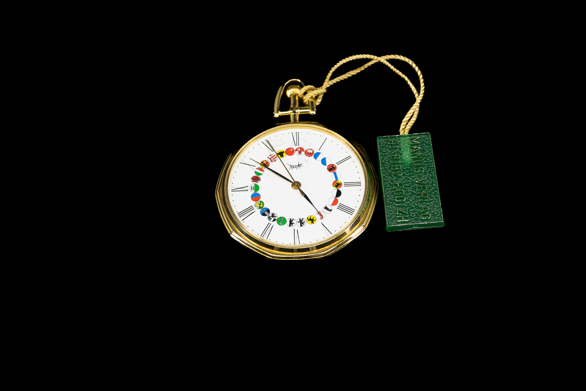 Gold Taschenuhr zur 700 Jahr Feier der Schweiz 750 Karat