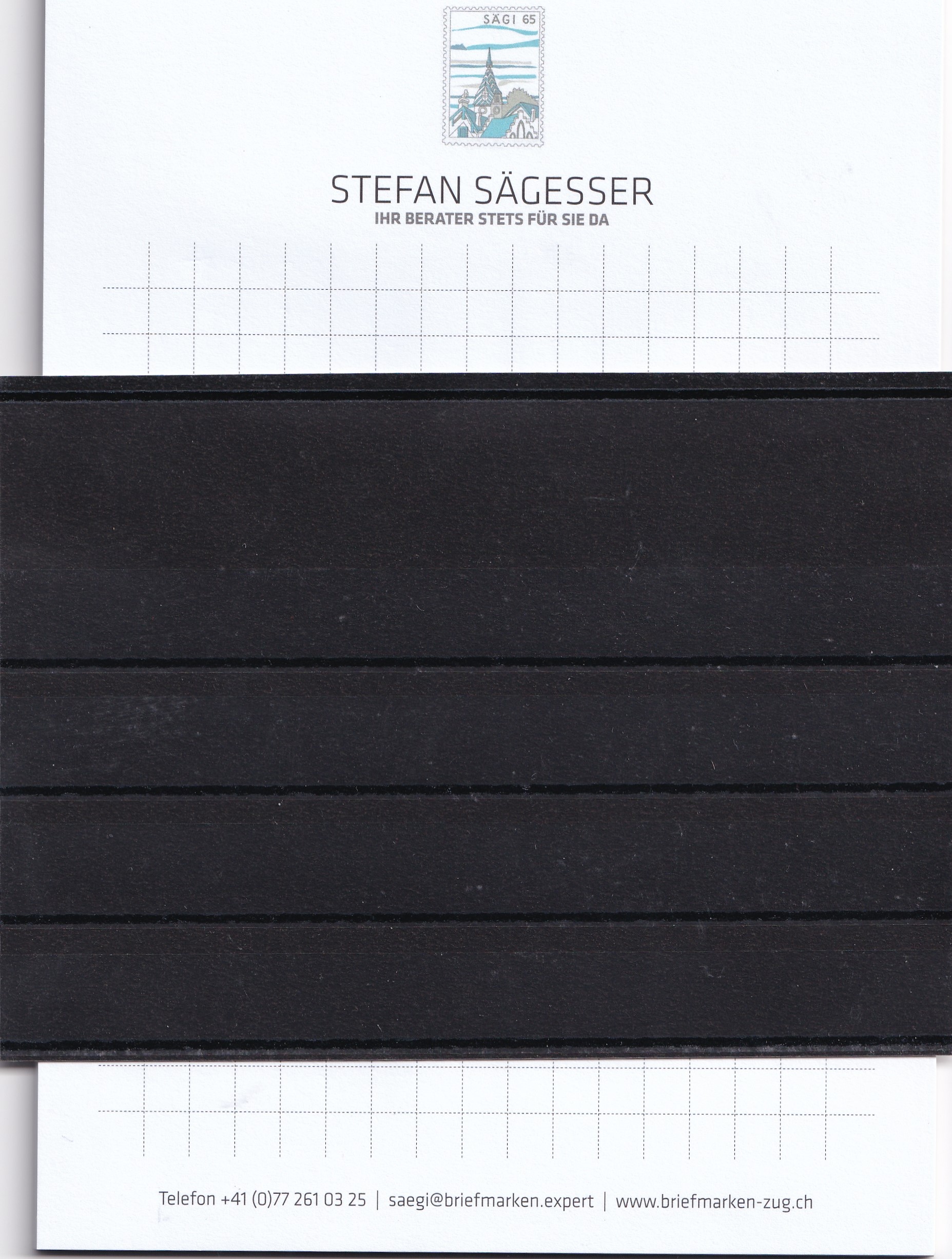 Einsteckkarten  4 Streifen 100 Stk. Schwarz
