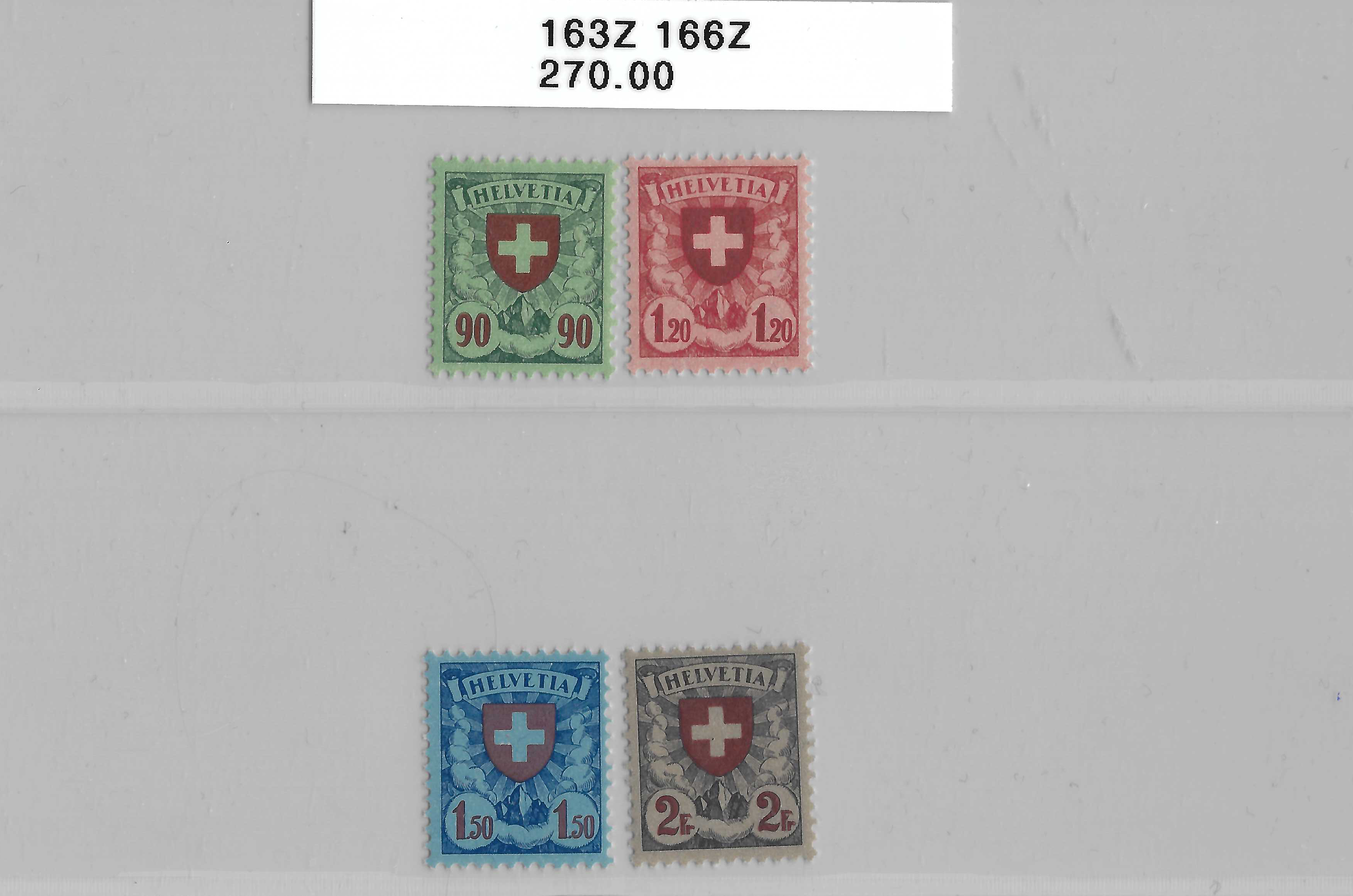 SBK 163z - 166z  Postfrisch mit Schutzsiegel