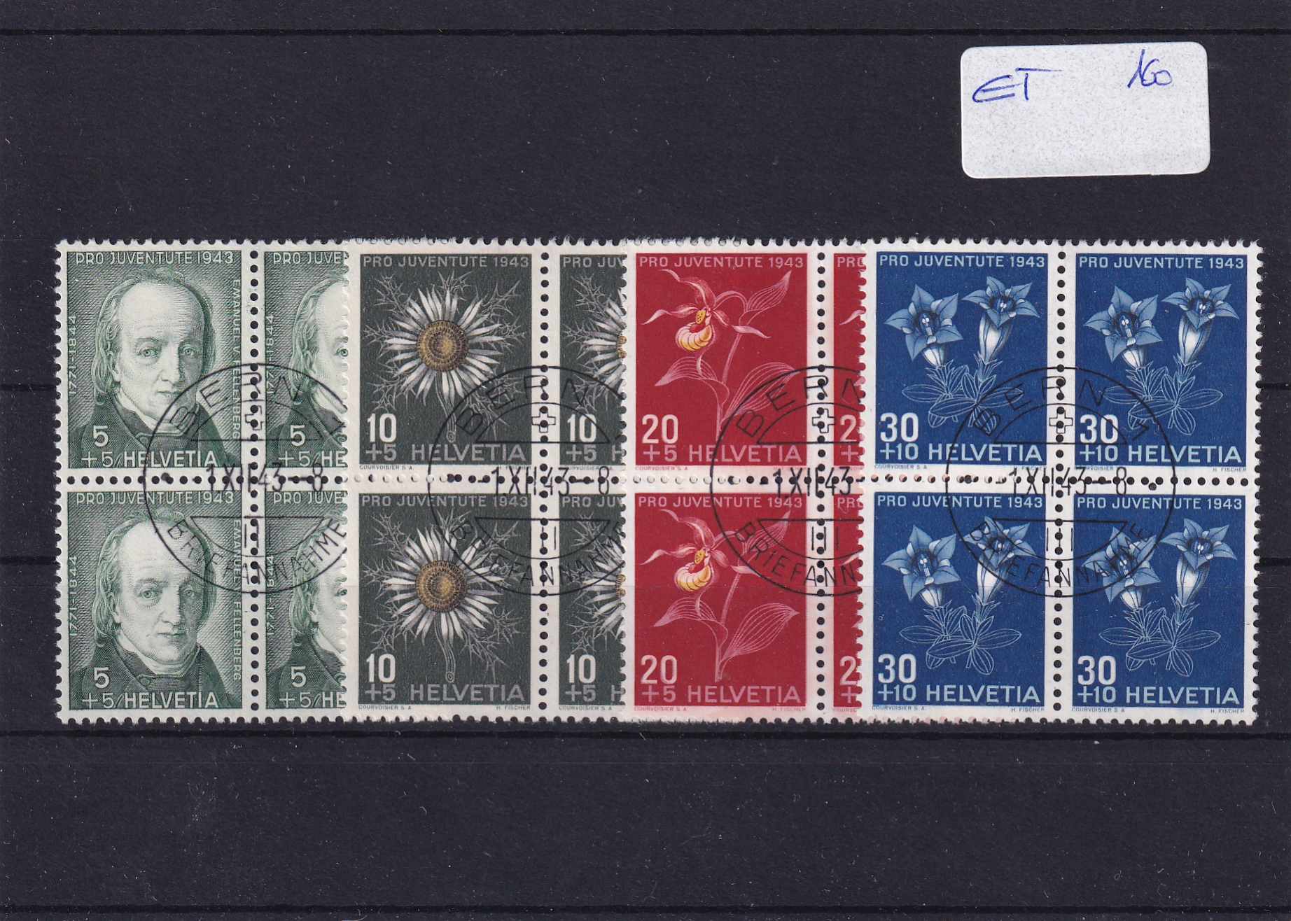 PJ 105 -108 ET 4er Block Stempel Bern