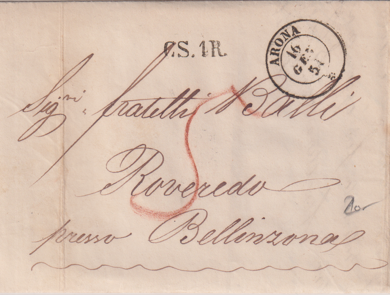 28.04.1853 Arona (I) nach Roverdo GR Schweiz