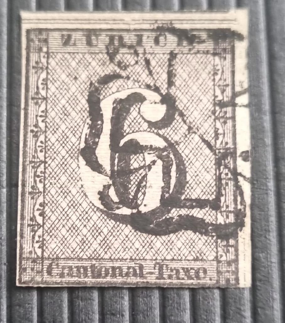 Zürich 6 Katalog Nr. 2 W schwarze Rosette