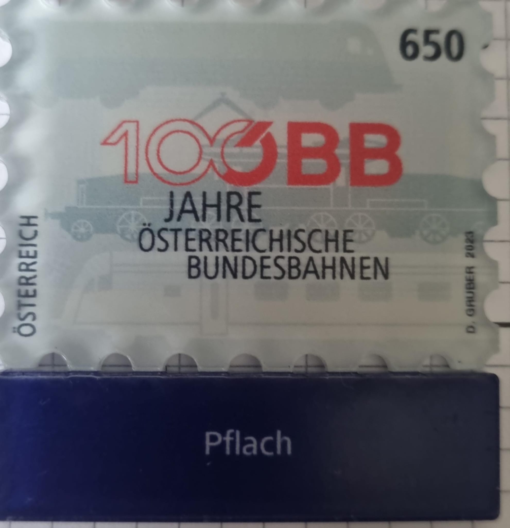  Pflach AT 100 Jahre Bundesbahnen Wert zu 6.50 Euro