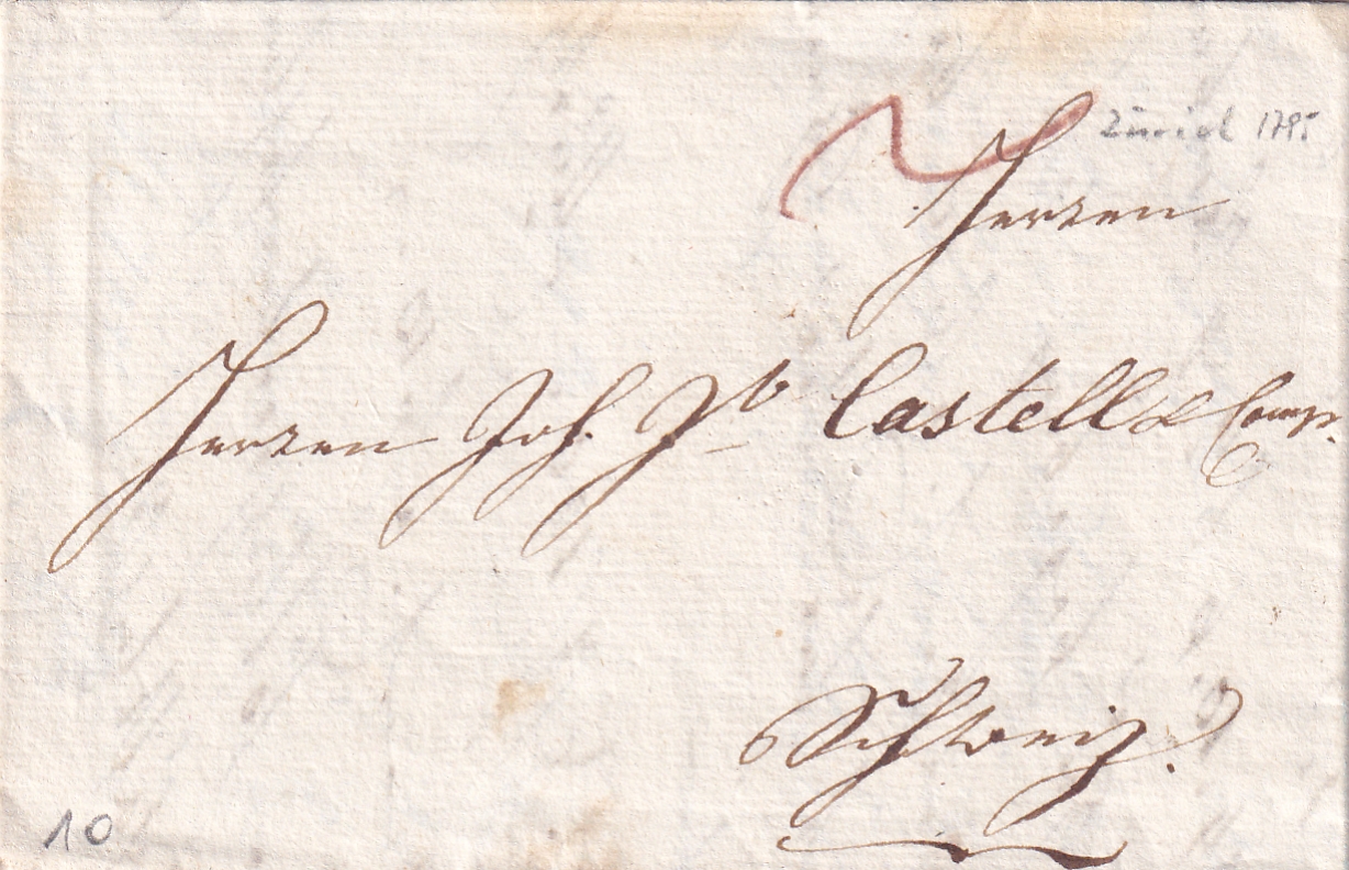 Vorphilatelie Brief vom 26.August 1795 Zürich - Schwyz