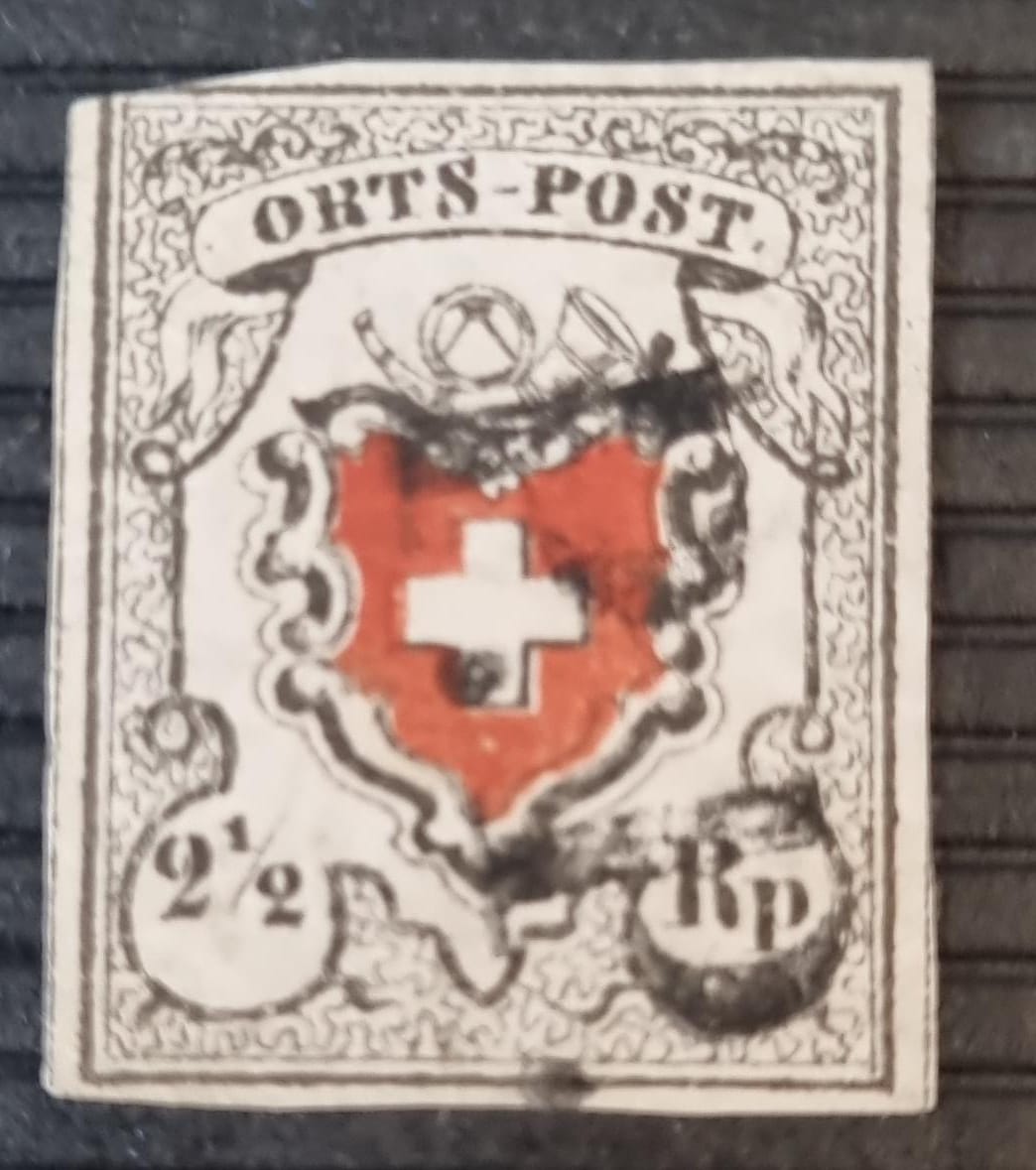 Orts-Post mit Kreuzeinfassung mit dem Zuger P.P. AW241