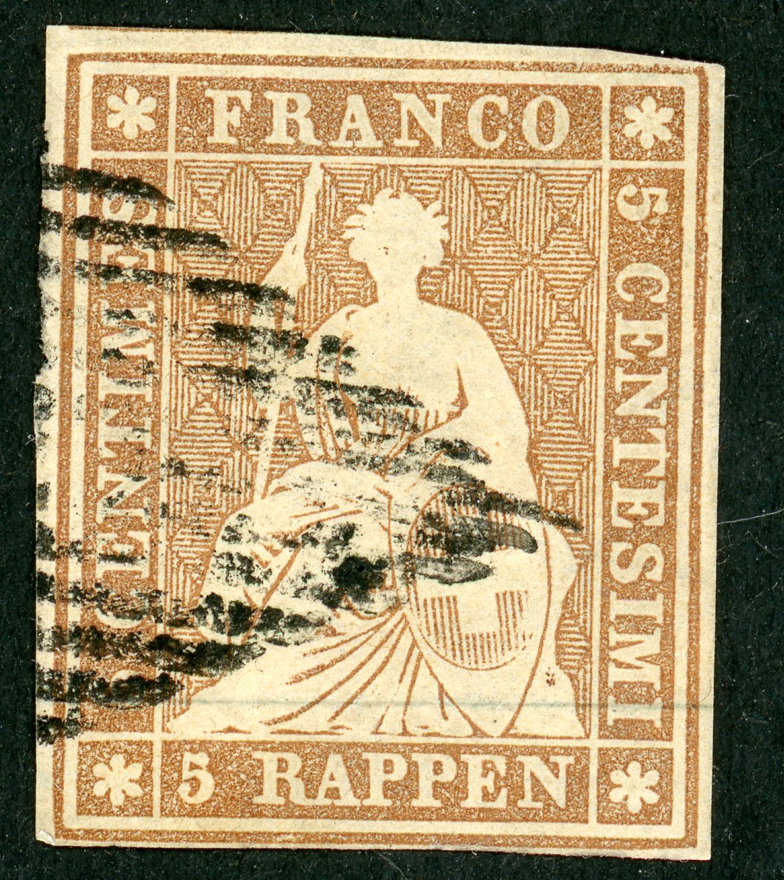 Zumstein Katalog-Nummer.  22A 3 Gestempelt