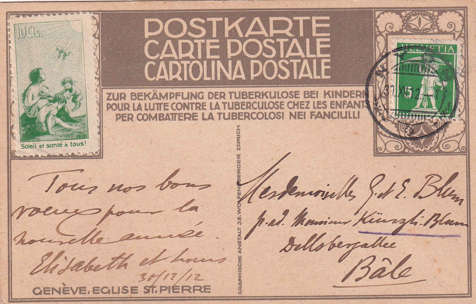1912 Vorläufer II auf Postkarte