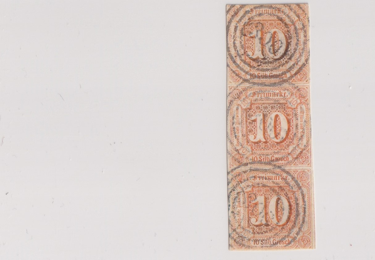 Deutschland : Mi.Nr. 19 10 Sgr.Orange Stempel "300" Hamburg