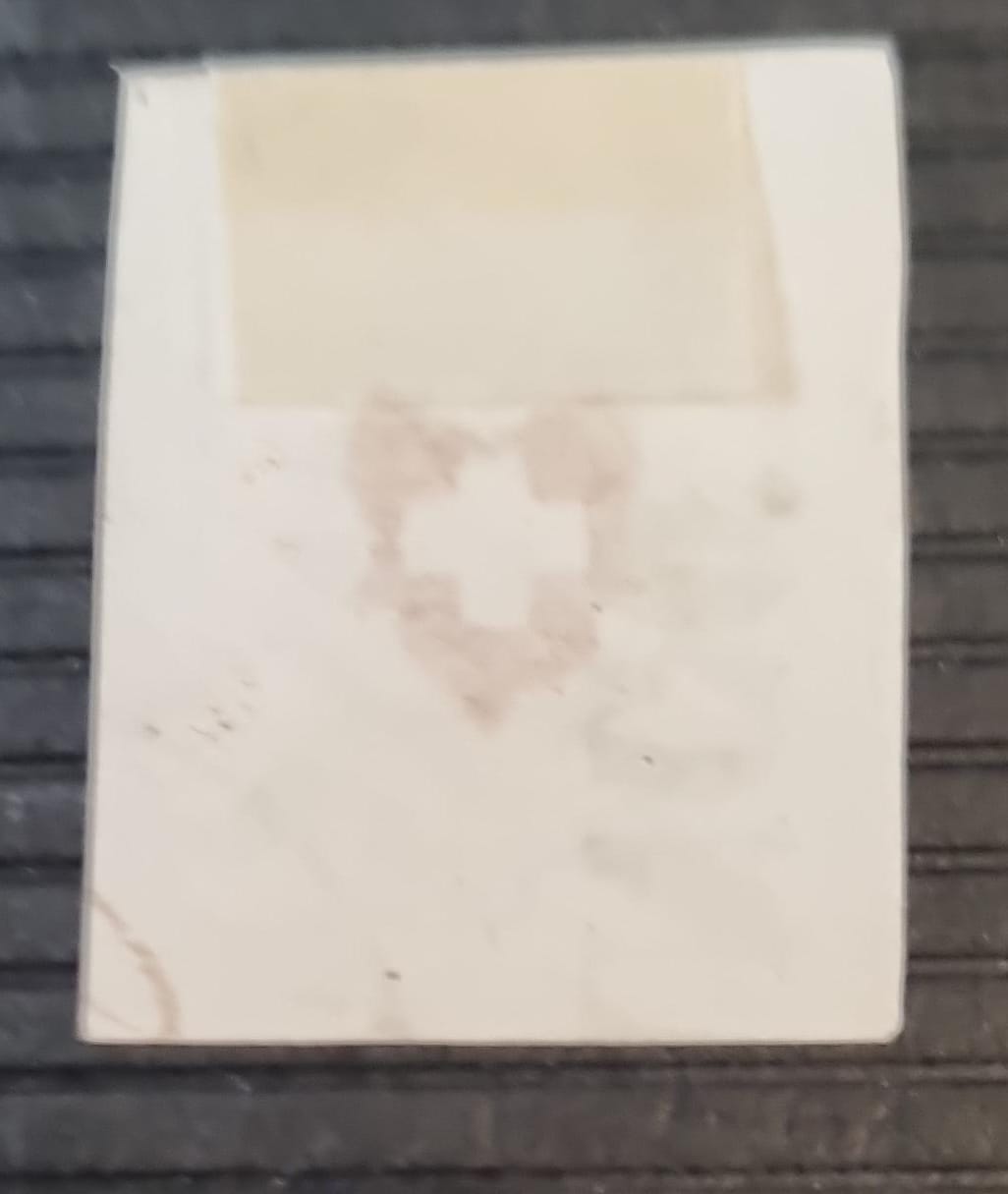 Orts-Post ohne Kreuzeinfassung mit dem blauen Franco Stempel