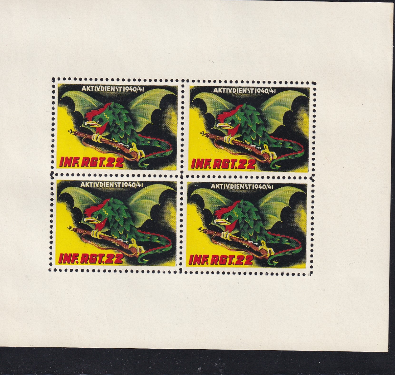 Soldatenmarken: Aktivdienst 1940 /41 Inf .RGT 22