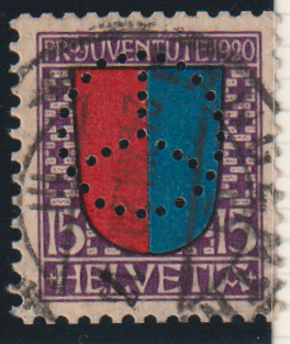 Pro Juventute J17 mit Perfin  Guggelmann Langenthal