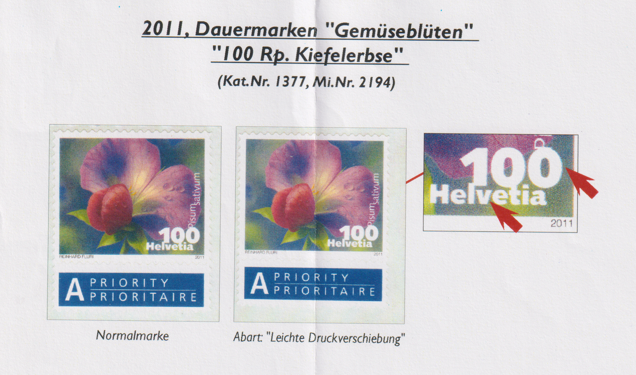 2011 Dauermarken "Gemüseblüten" Postfrisch