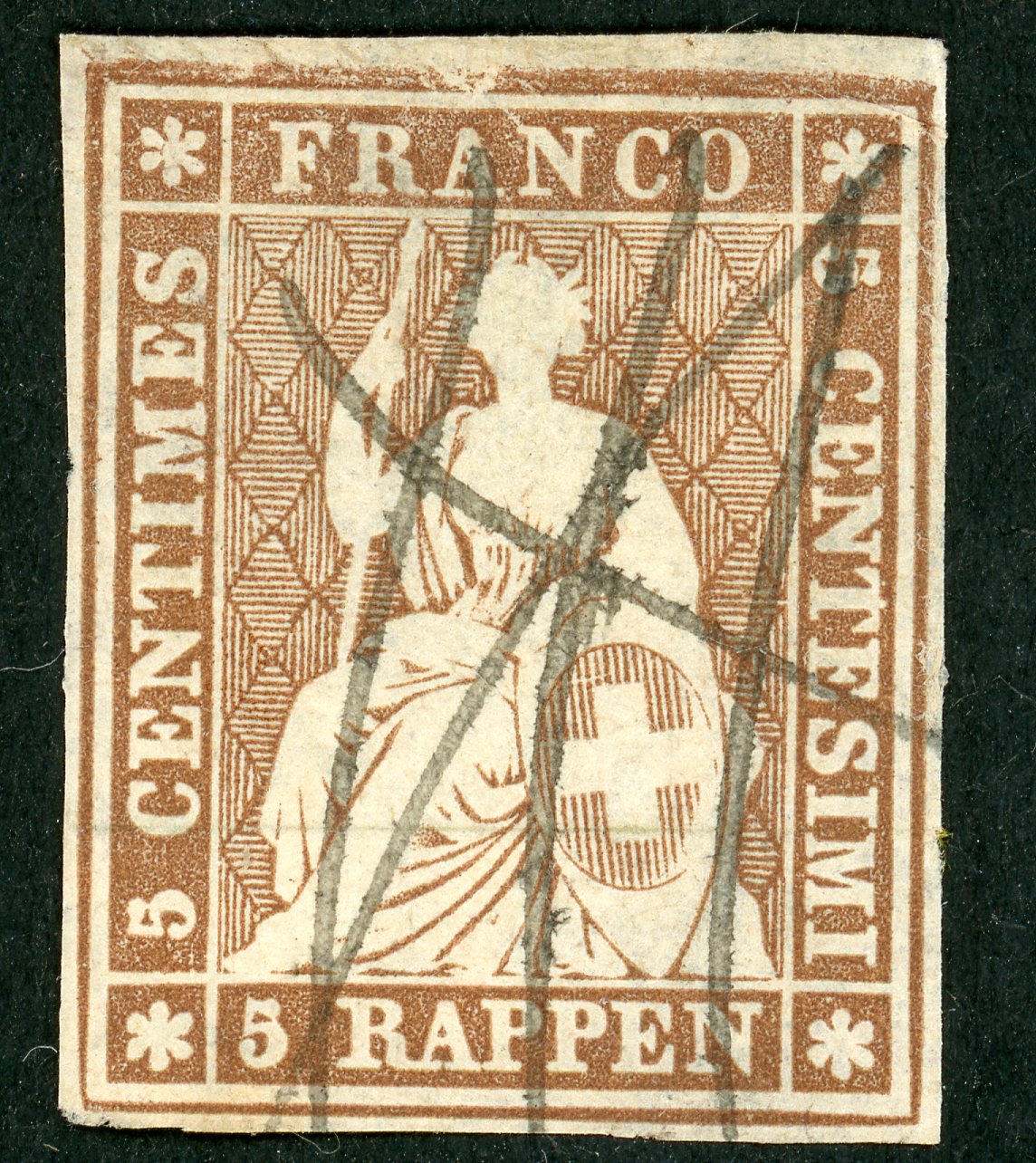 Zumstein Katalog-Nummer.  22A 3 Gestempelt