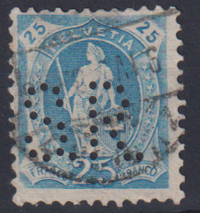 S57 Perfin auf Stehender Helvetia 93 A