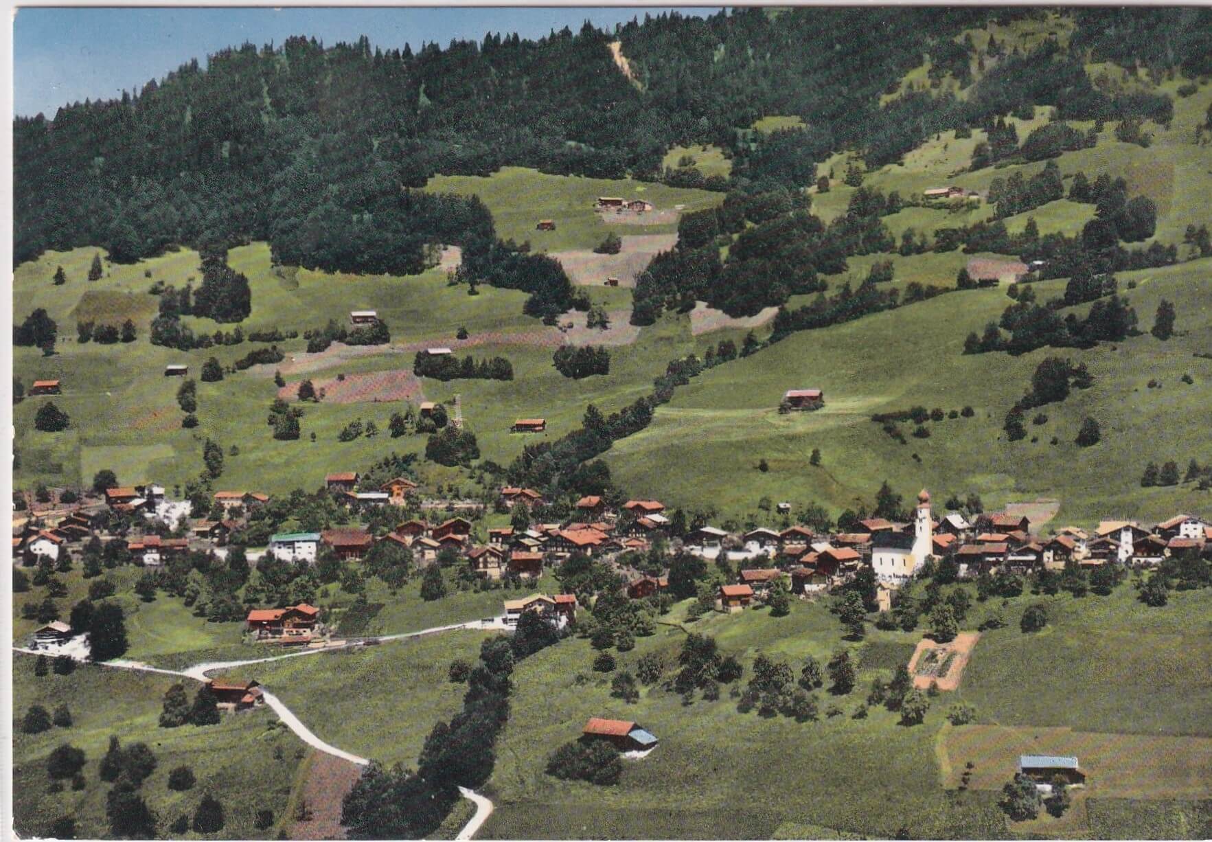 Ansichtskarte Graubünden mit dem Flugzeug über Fanas Prättigau Graubünden