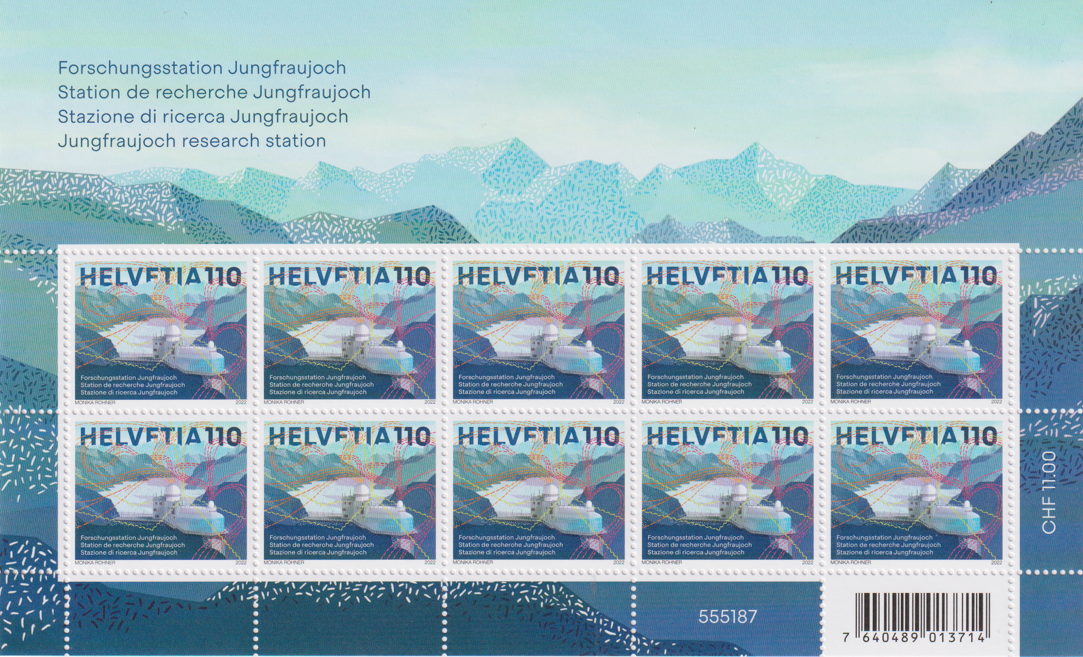2022 Forschungsstation Jungfraujoch Kleinbogen Postfrisch