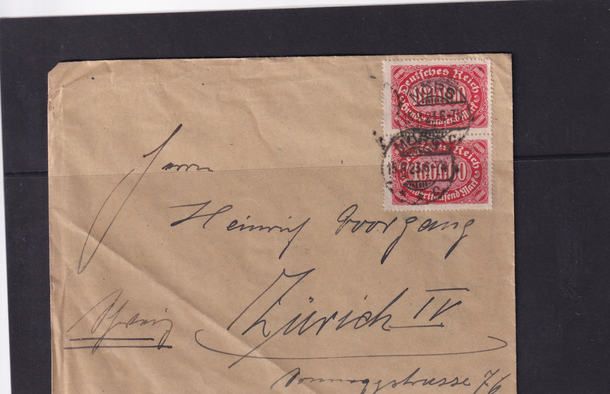 Deutsche Reich: 15.09.1923 200 000 Mark Mörs - Zürich