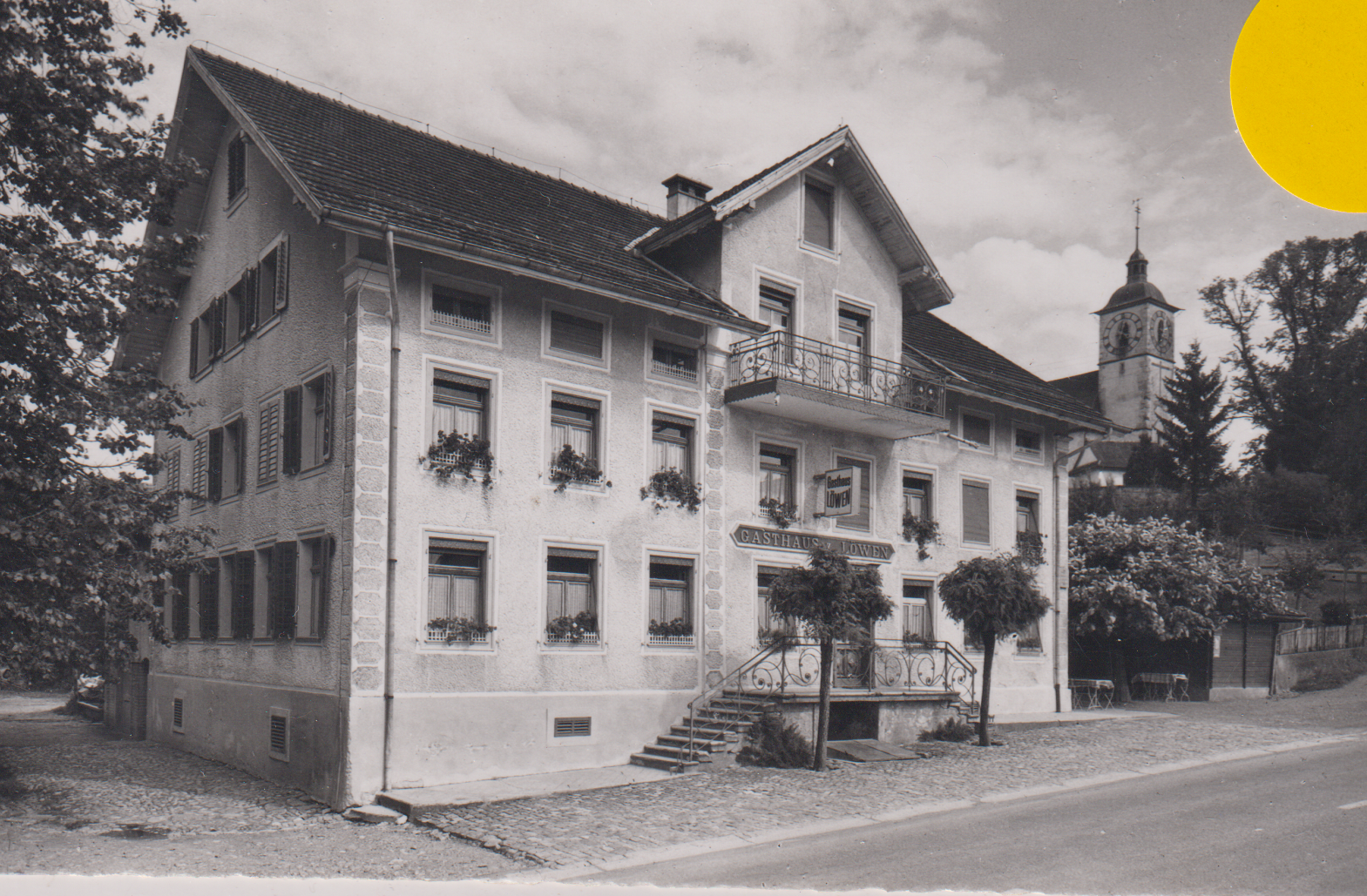 Ansichtskarte Neudorf Luzern Gasthaus zum Löwen  H:B Batterie 1 /14 Stempel