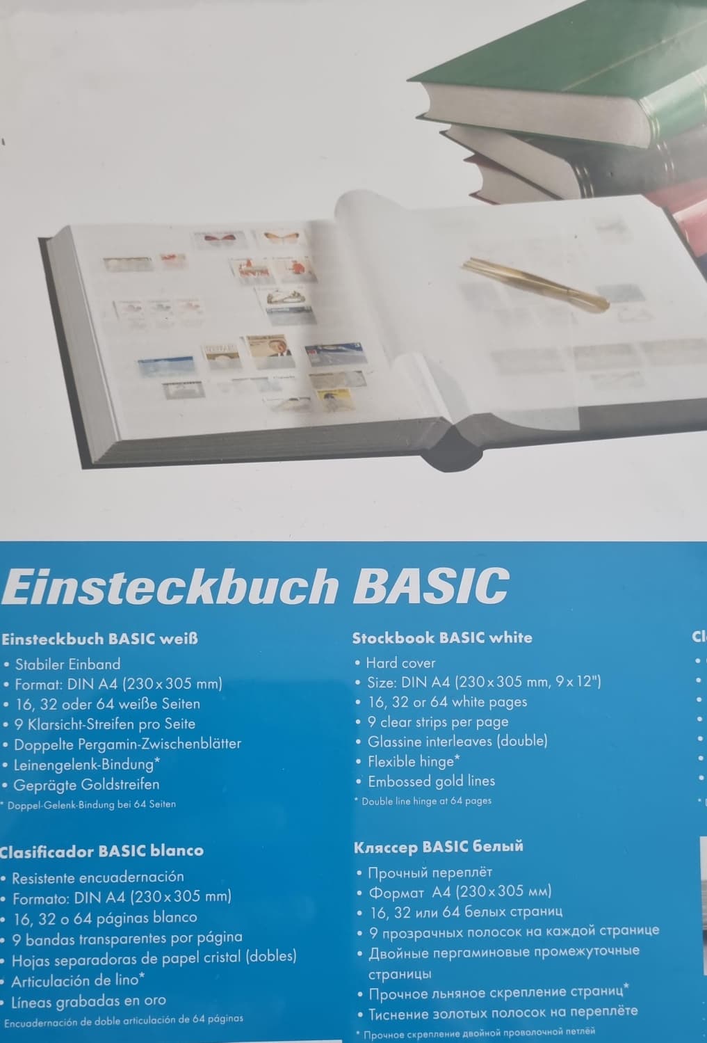 Einsteckbuch Rot oder Blau 64 Seiten Weiss