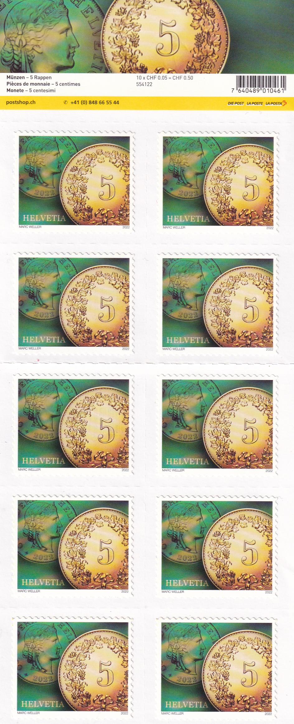 Frankatur - CHF 0.05  / 20 Stück