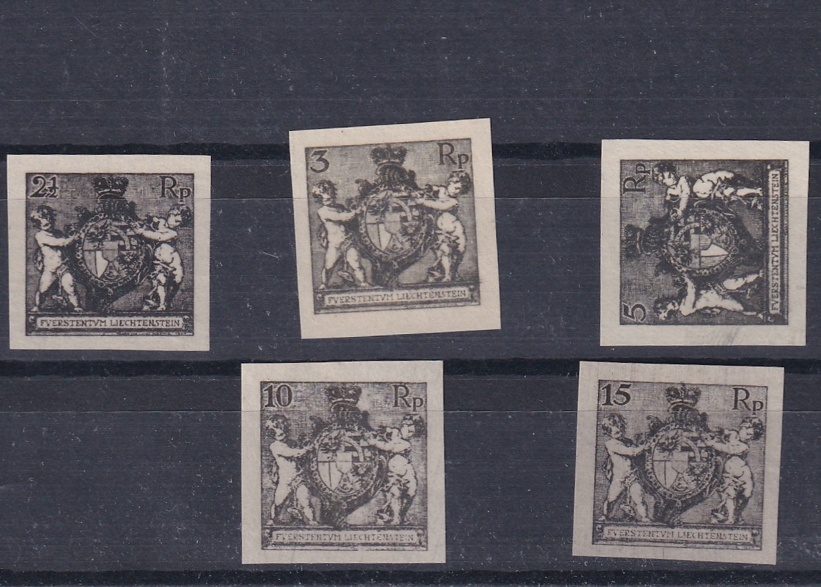 Probedrucke Seie P46 -P48 P50 und P52 ungestempelt mit Attest