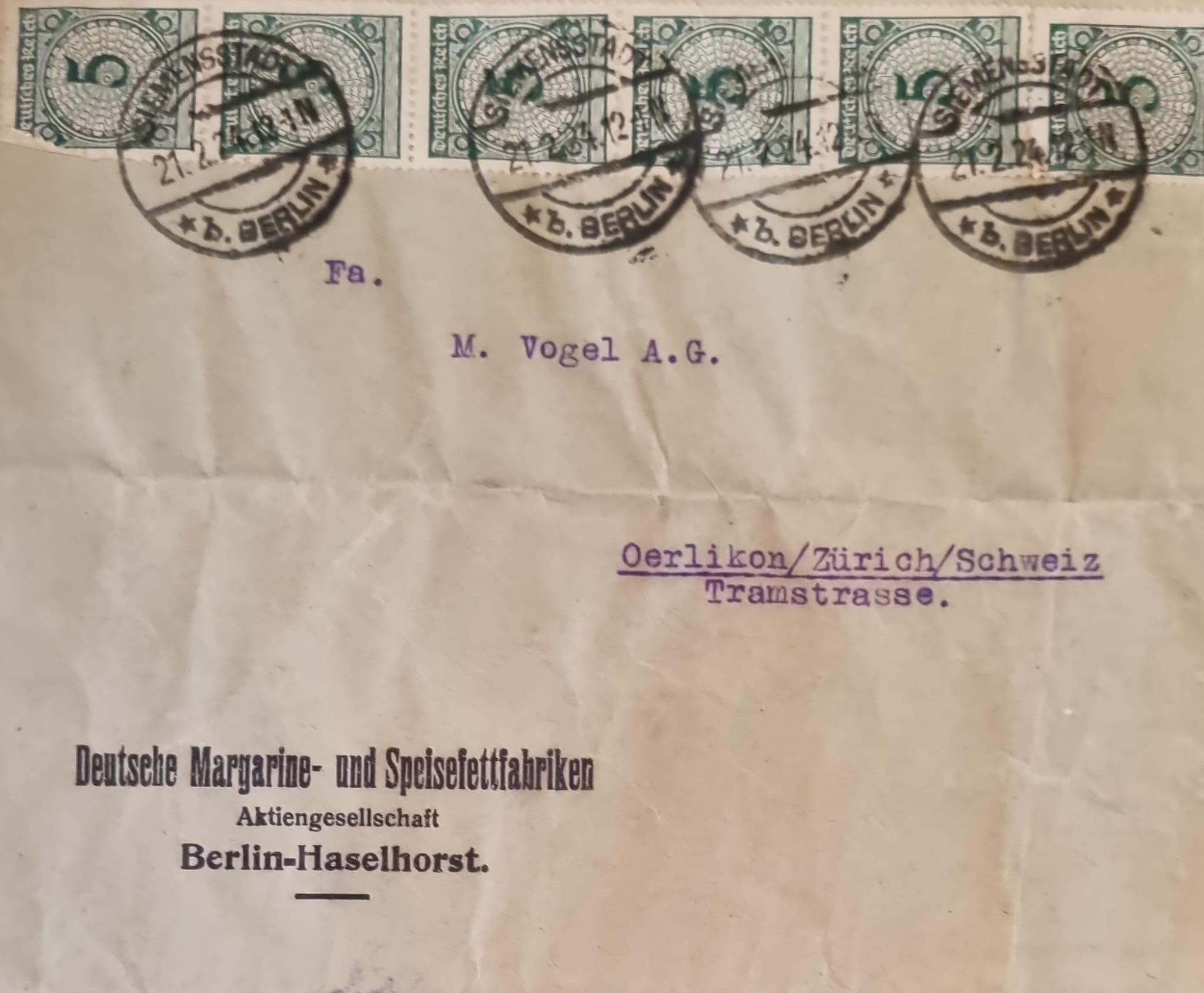 Deutsche Reich: Neue Währung 23.11.1924 Berlin - Zürich