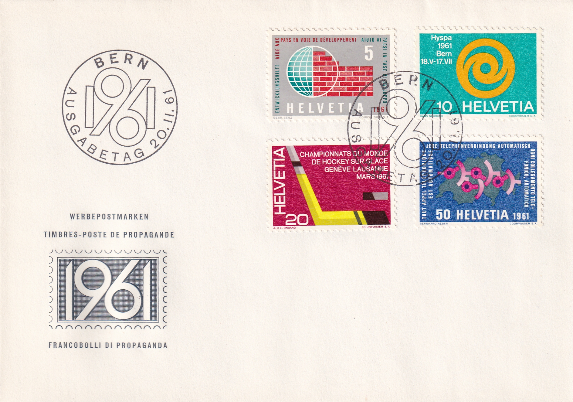 FDC 375 - 378 Werbe und Genkmarken