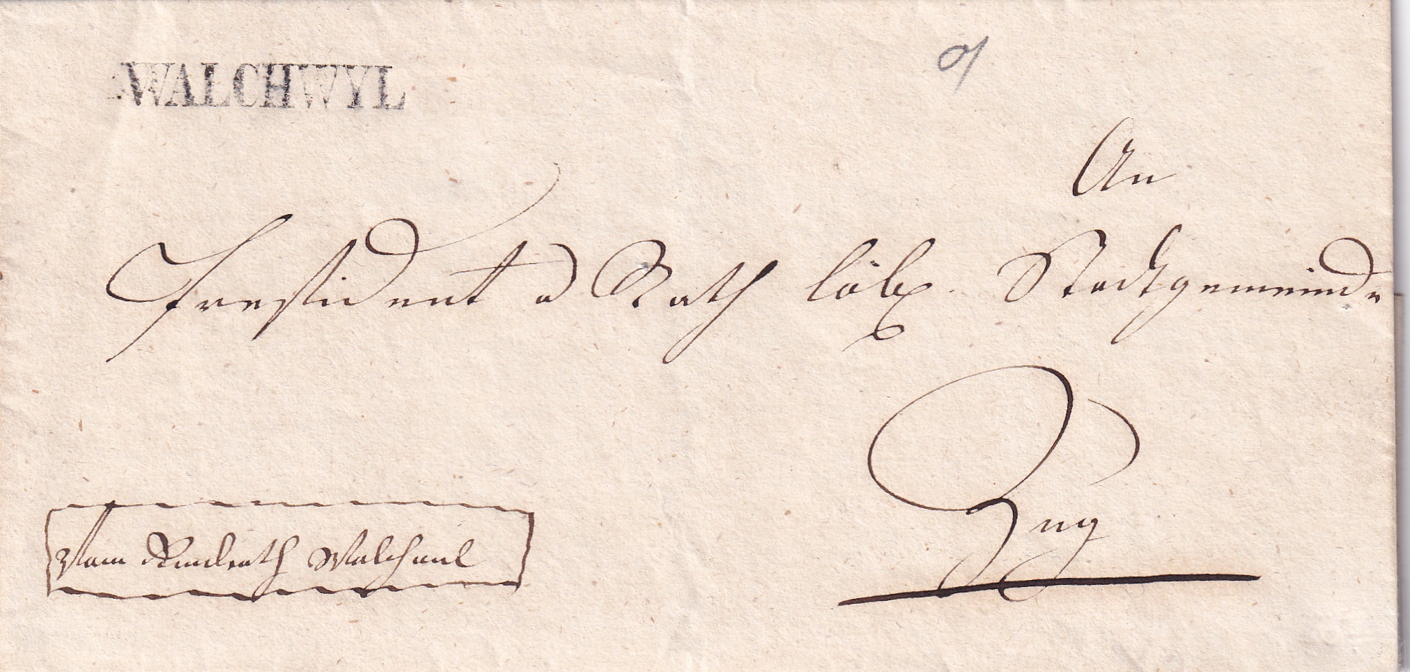 Brief von Walchwil - Zug (ohne Inhalt)
