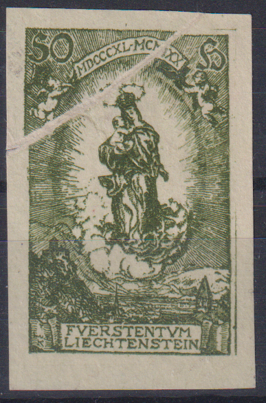 Liechtenstein: 1920 40 U mit Quetschfalte