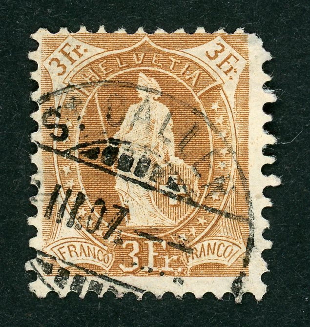 STEHENDE HELVETIA 100B Stempel St. Gallen