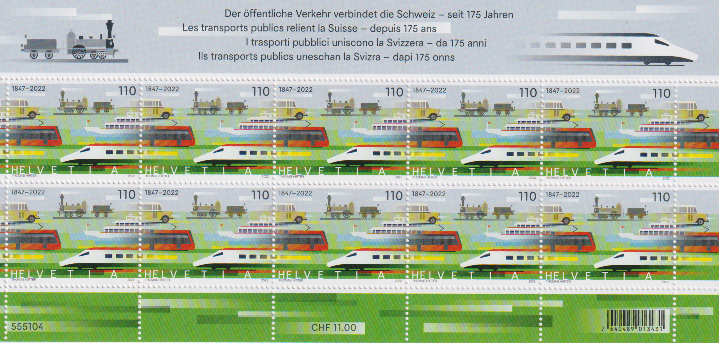 2023 Sondermarke Öffentlicher Verkehr Kleinbogen Postfrisch