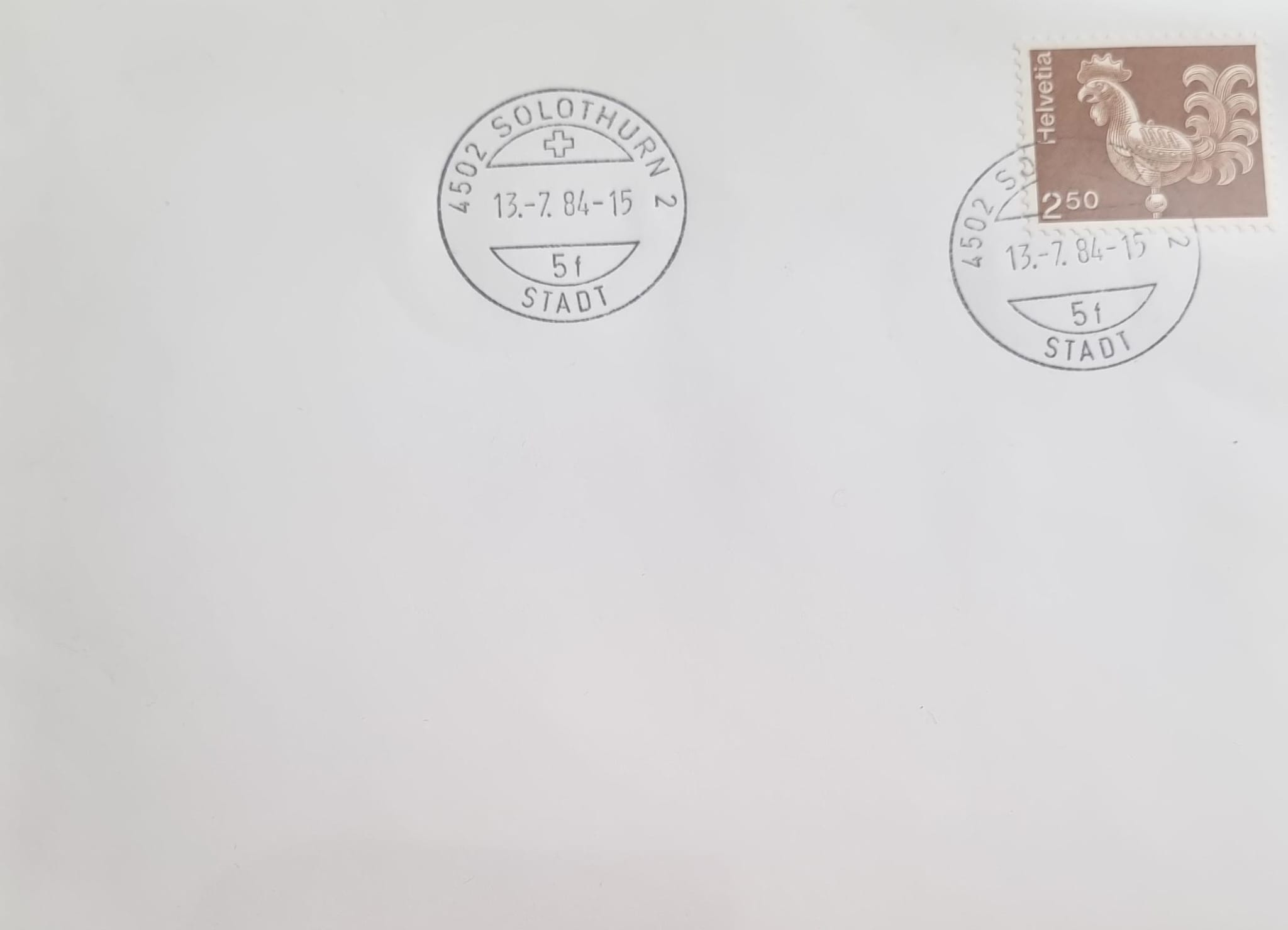 Erstagbrief FDC 542 X 13.07.1984 Stempel Solothurn