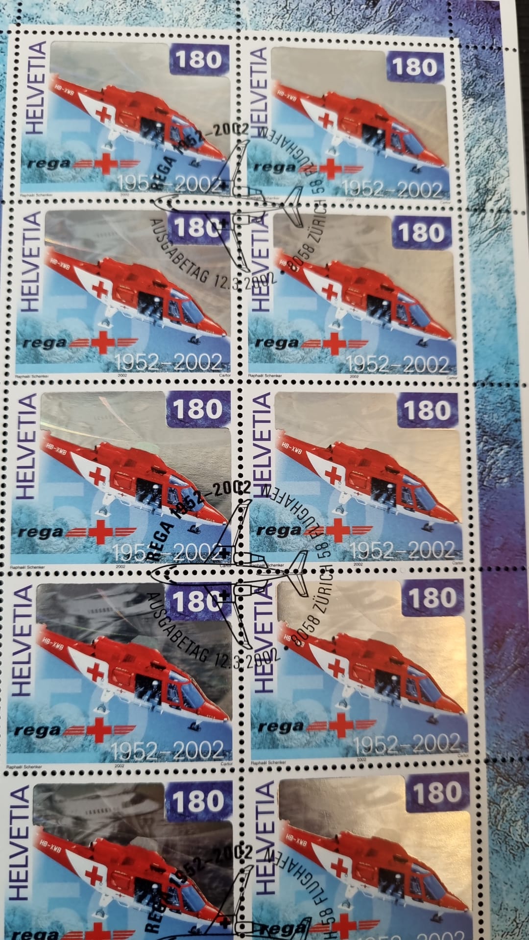 50 Jahre Rega Block 2002  gestempelt